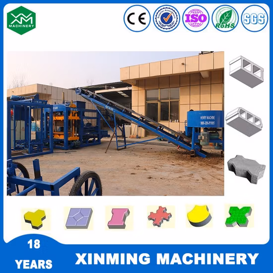 Máquina para fabricar bloques sólidos de cemento usado semiautomática Qt4